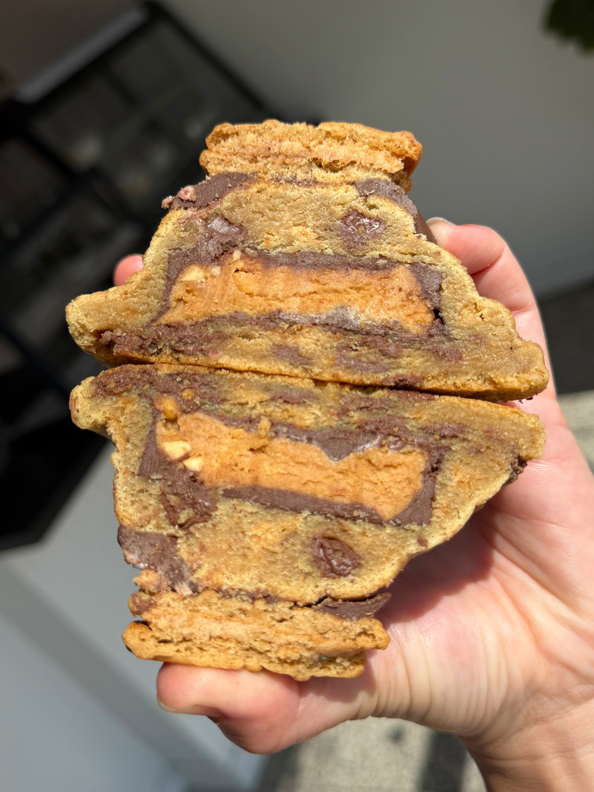 Peanut Butter Stuffed Cookie - Crushin' on Cookies