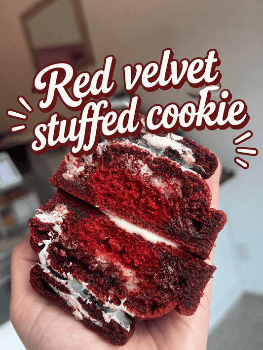 Red velvet stuffed cookie - Crushin' on Cookies
